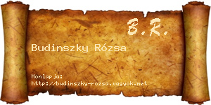Budinszky Rózsa névjegykártya